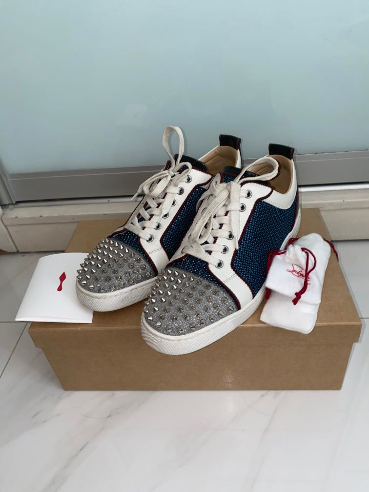 Christian Louboutin Louis Strass Silver, Men's Fashion, Footwear, Sneakers  on Carousell