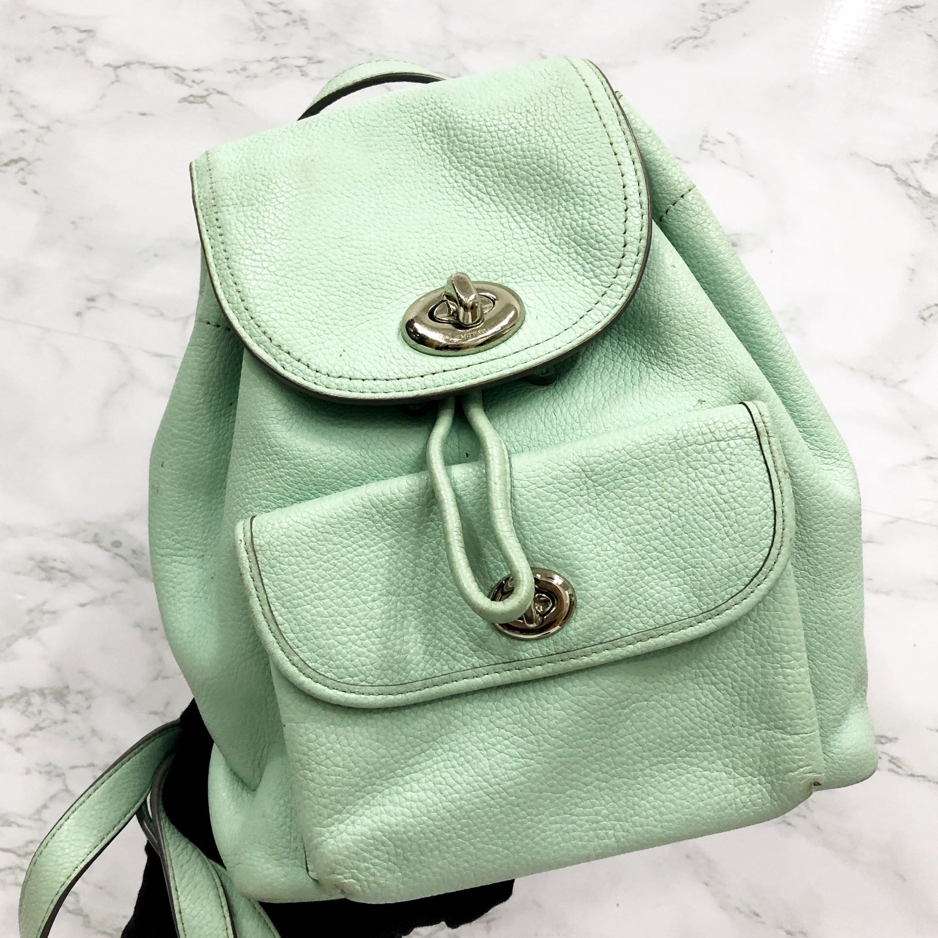 COACH 37581 MINI TURNLOCK RUCKSACK TEAL BACKPACK
