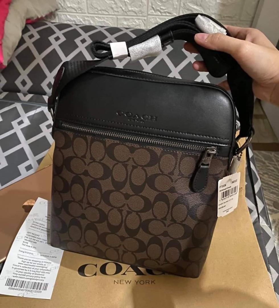 Coach sling bag for men brown Clearance
