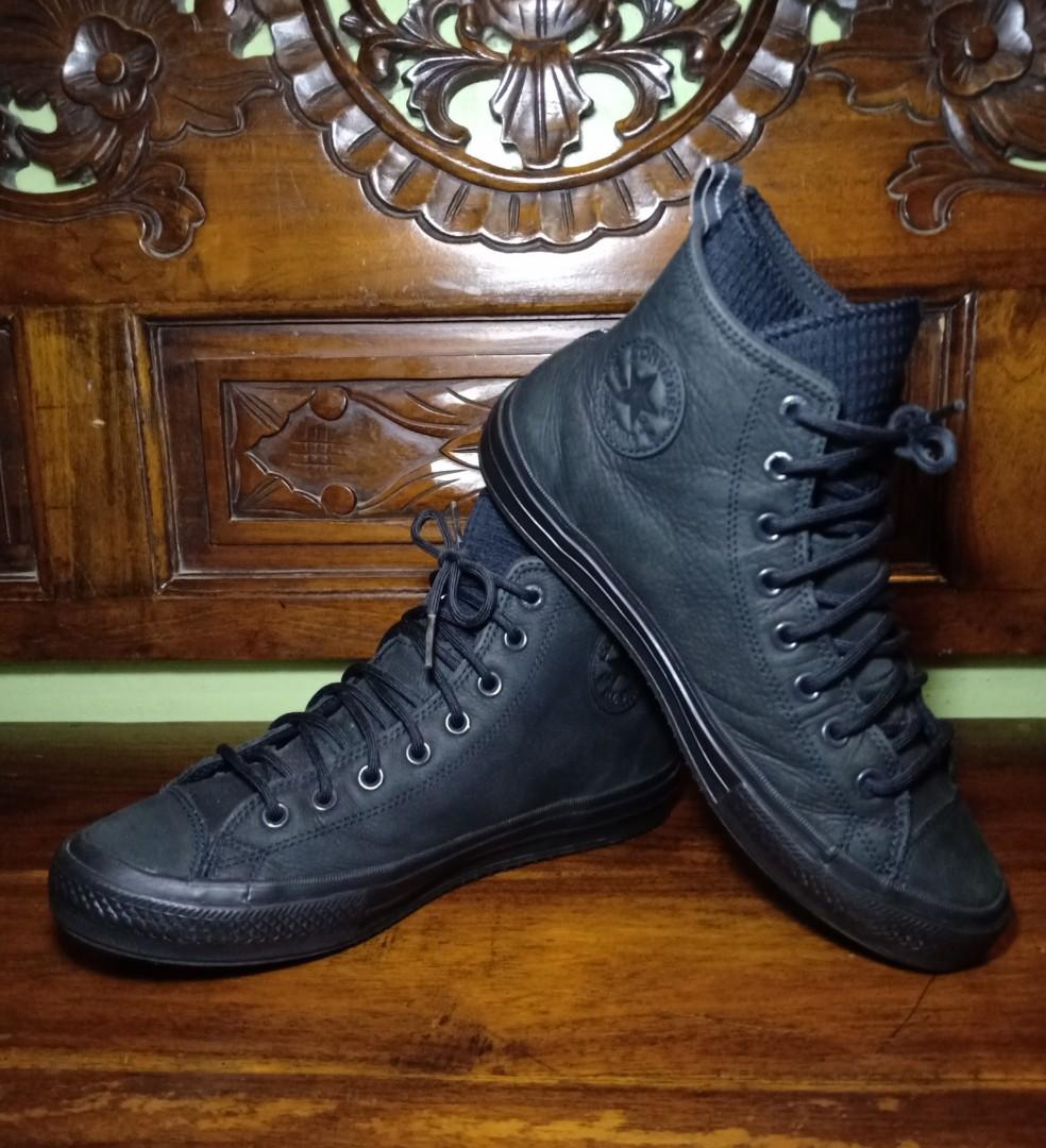 CONVERSE WATERPROOF LEATHER KULIT Fesyen Pria Sepatu