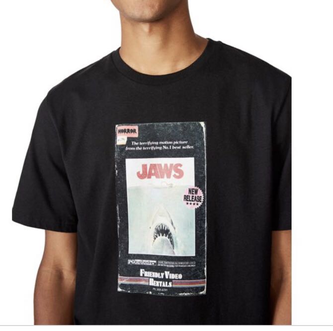 Cotton on Jaws Tee, Men's Fashion, Tops 