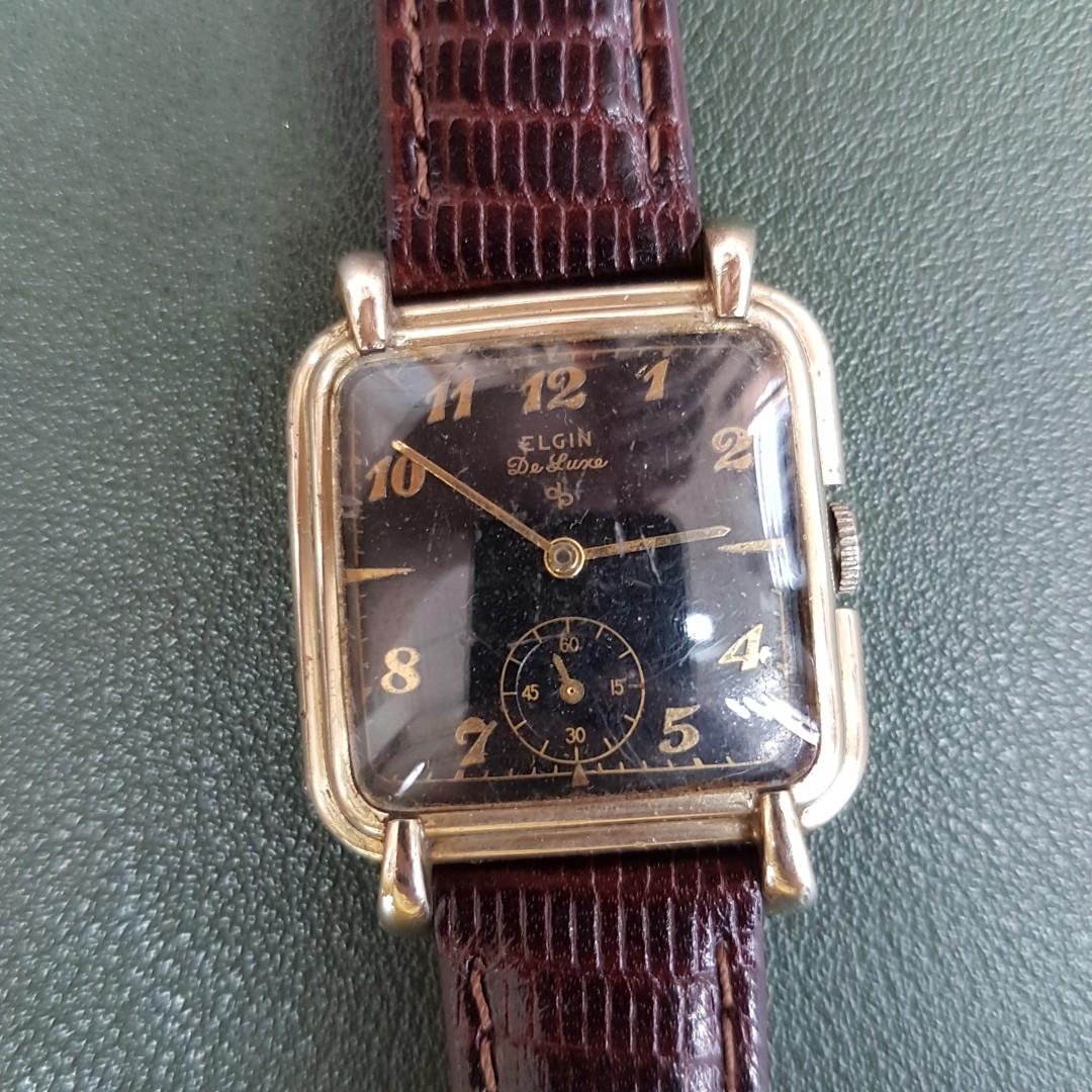 Elgin de Luxe Vintage Watch Black