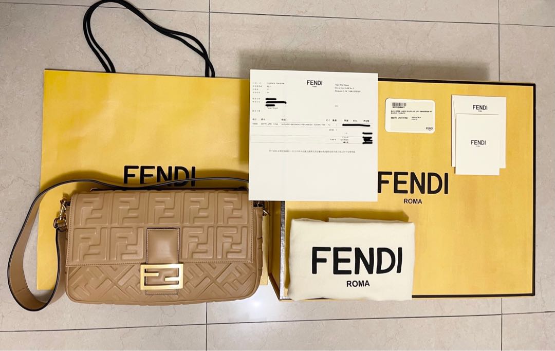 Fendi Baguette 法棍包米色大號, 名牌精品, 精品包與皮夾在旋轉拍賣