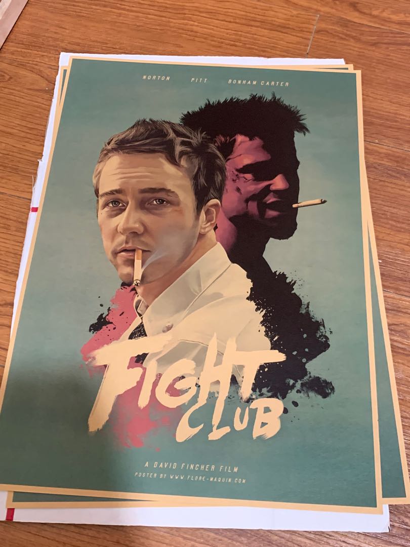 Framed Option Fight Club Classic Movie Poster Canvas Art Print A3 A4