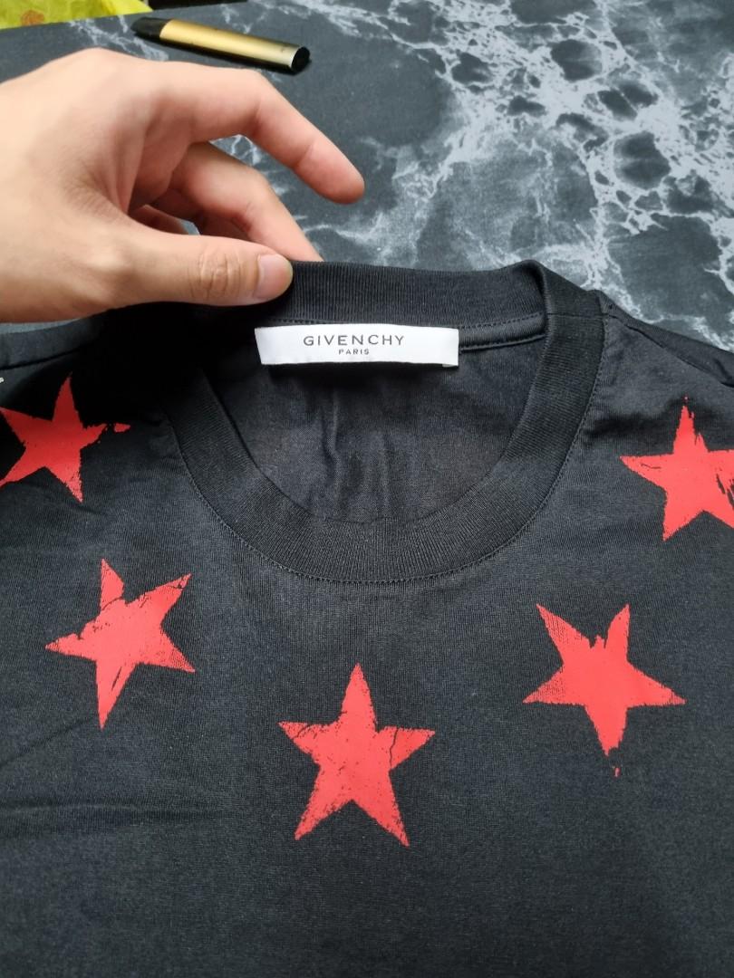Givenchy black shirt with red stars discount