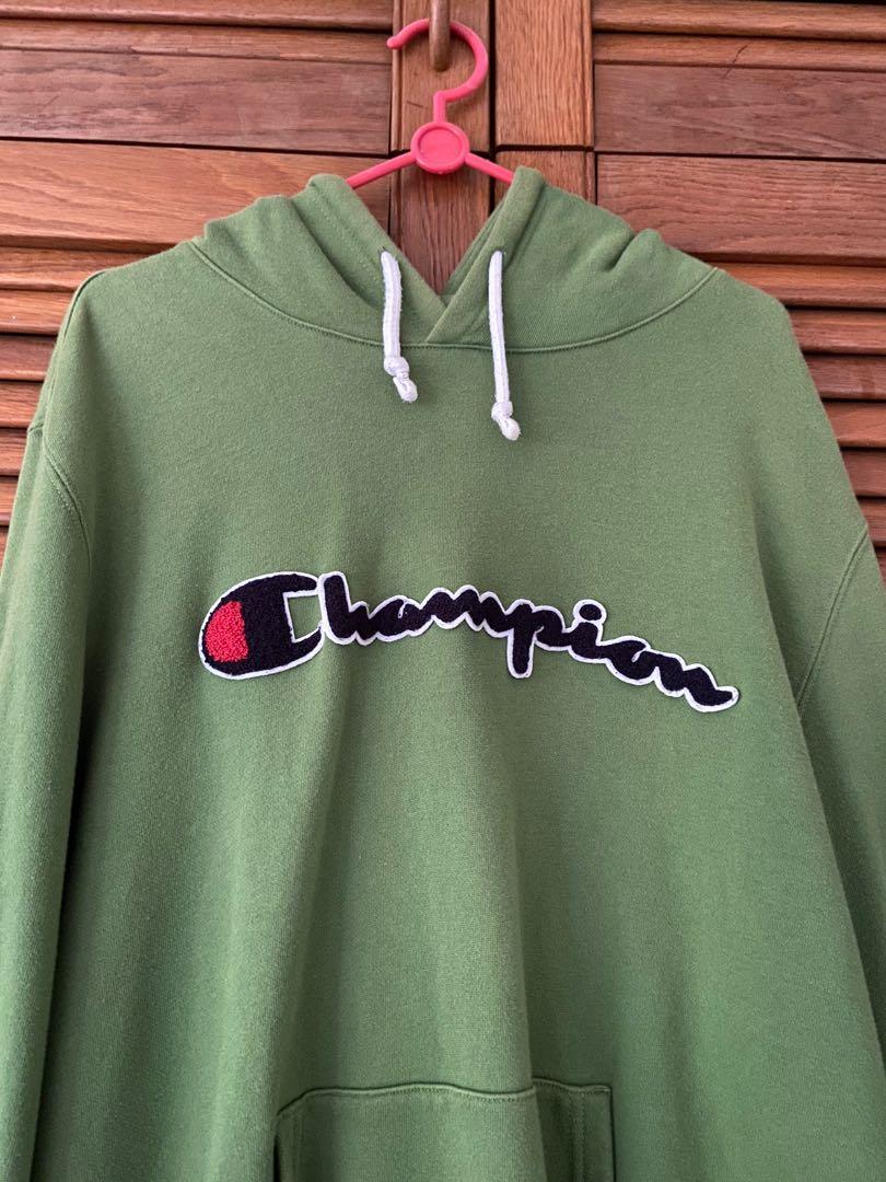 Green Champion Hoodie Men s Fashion Tops Sets Hoodies on Carousell