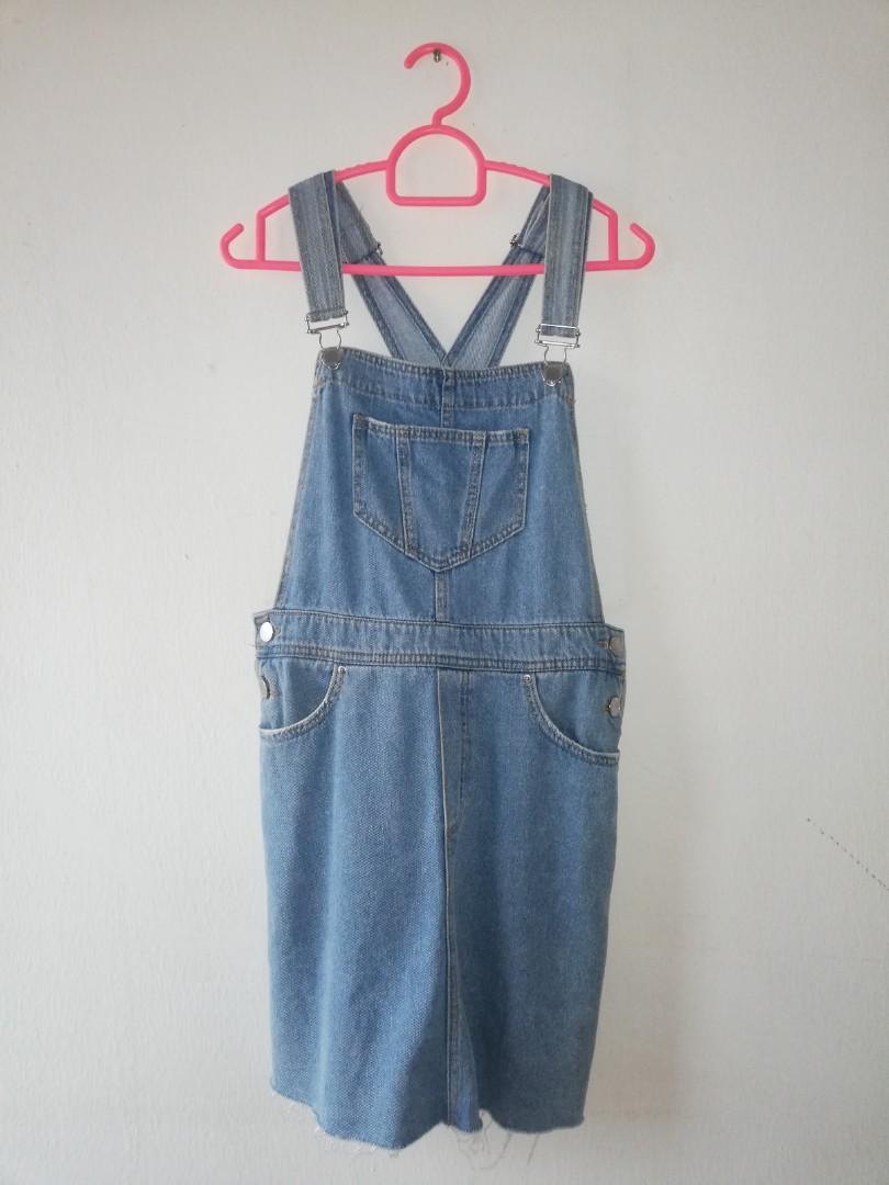 H M denim overall dress