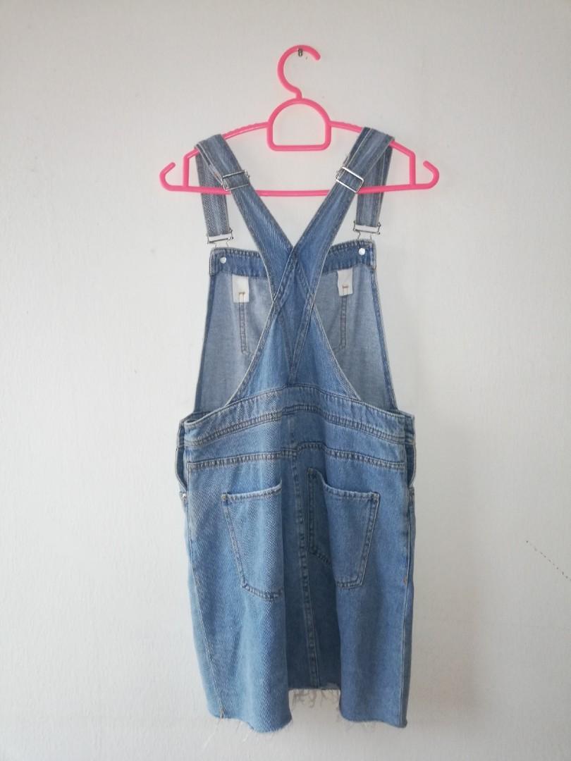 Denim overall dress h&m clearance