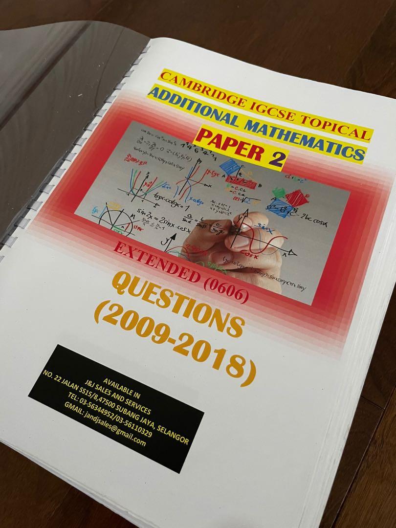 Igcse Add Maths Past Year Topical Questions Paper 2 Textbooks On Carousell