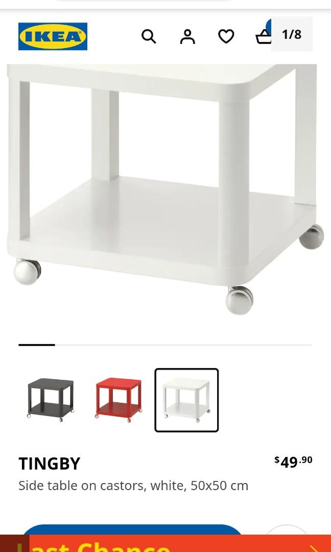 Ikea side table with wheels, Furniture & Home Living, Furniture, Tables