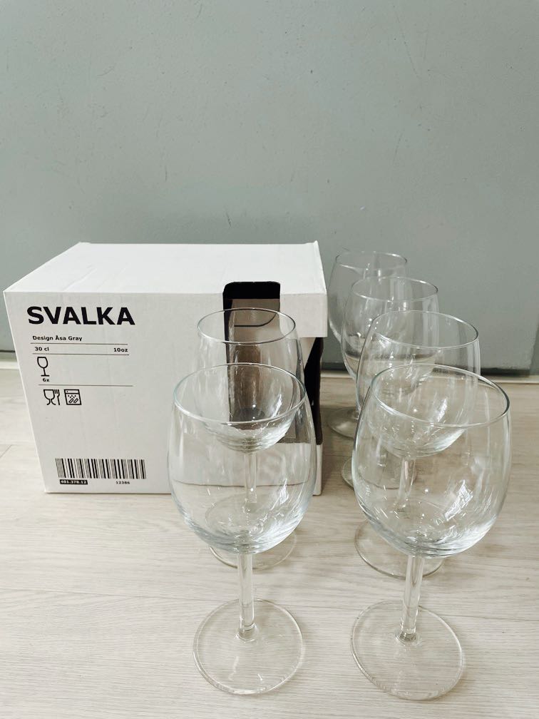 IKEA SVALKA wine glasses, Furniture & Home Living, Kitchenware