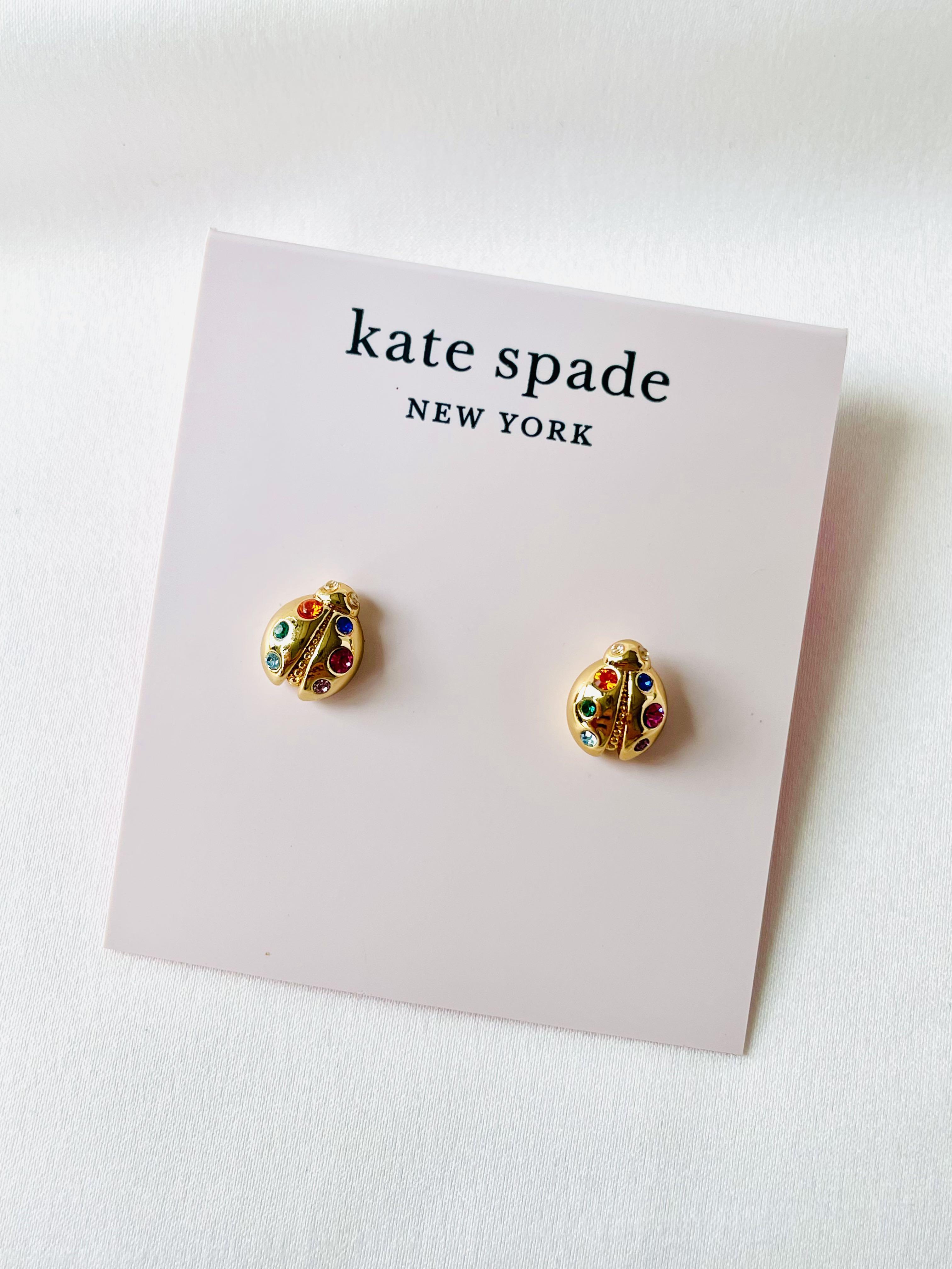 Kate Spade ♠️ Ladybug Gold Multi Stones Stud Earrings, Women's Fashion,  Jewelry & Organisers, Precious Stones on Carousell