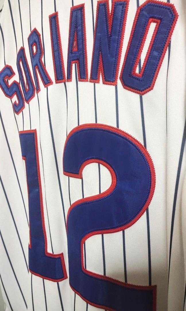 Mlb Chicago Cubs Pinstripe #12 Soriano Baseball Jersey