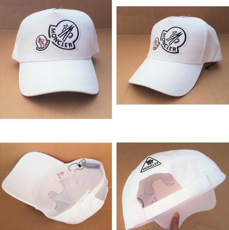 Rare Moncler Couture Cap White Fashion Hat ITALY Exquisite Headwear Luxury Designer Moncler Cap Art Deco Moncler Patches Yuppie Lifestyle Vintage Apparels Classic Cap Sports Cap Tennis Top Summer Hat ...