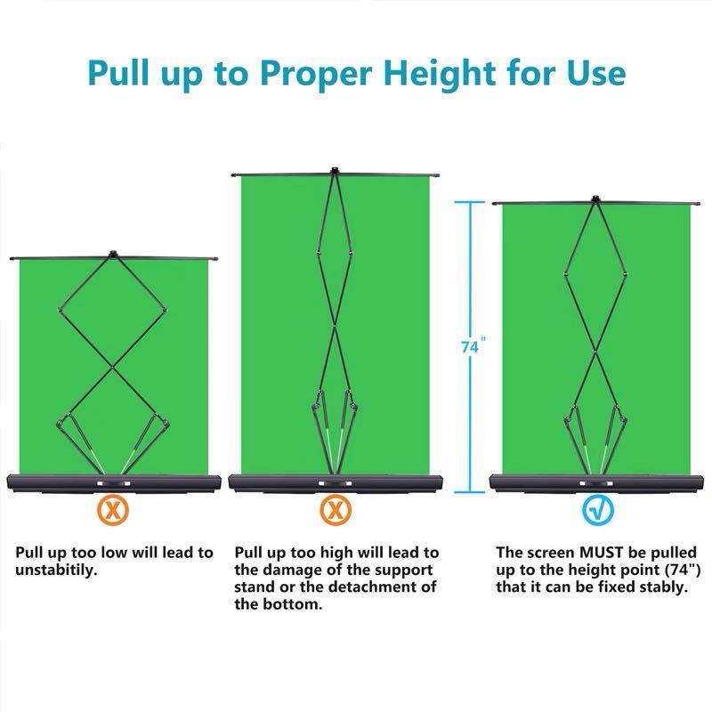 Neewer Green Screen Green Pullup Style with AutoLocking Frame