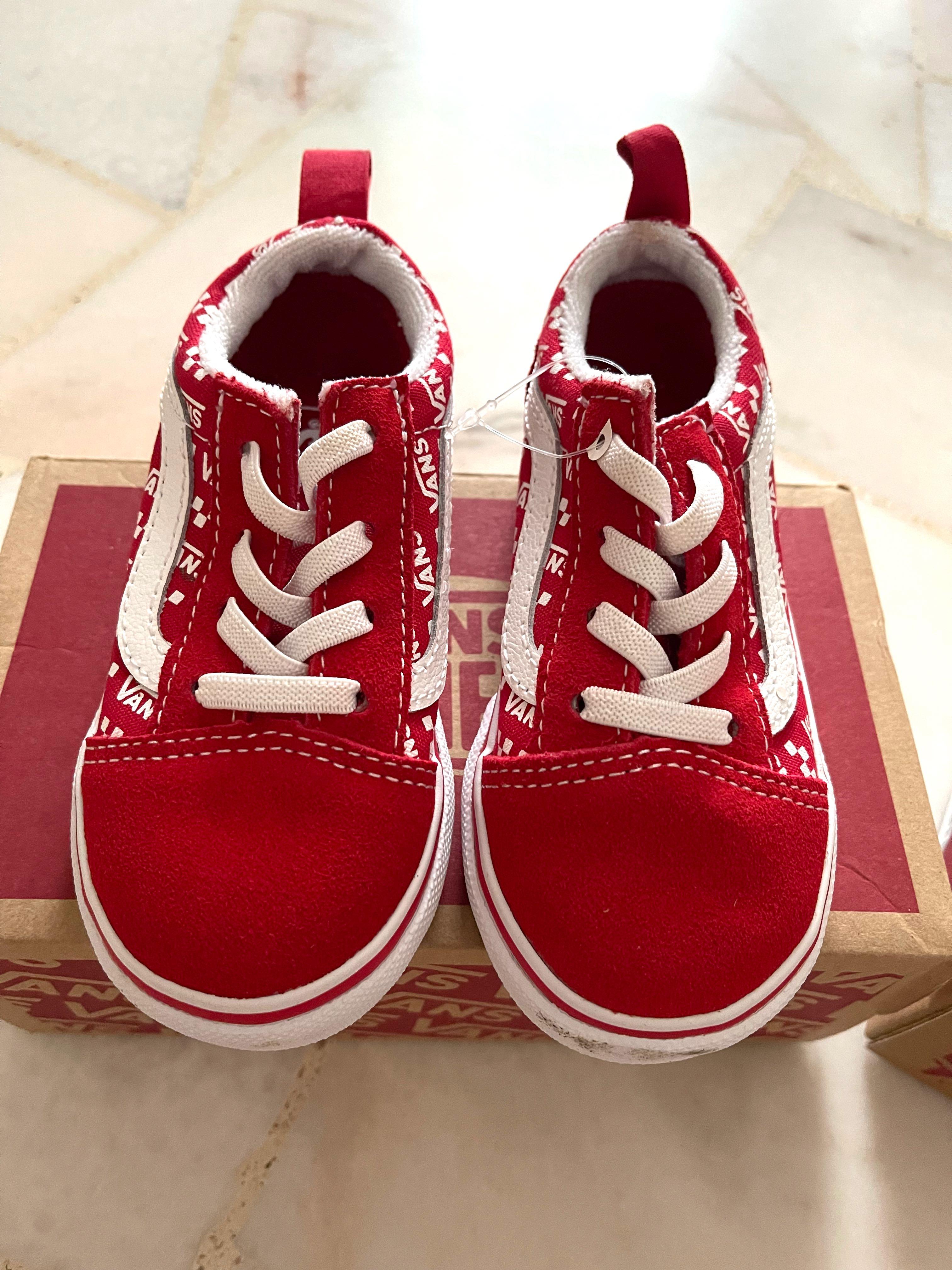 Original Vans shoes for kids Red White Babies Kids Babies