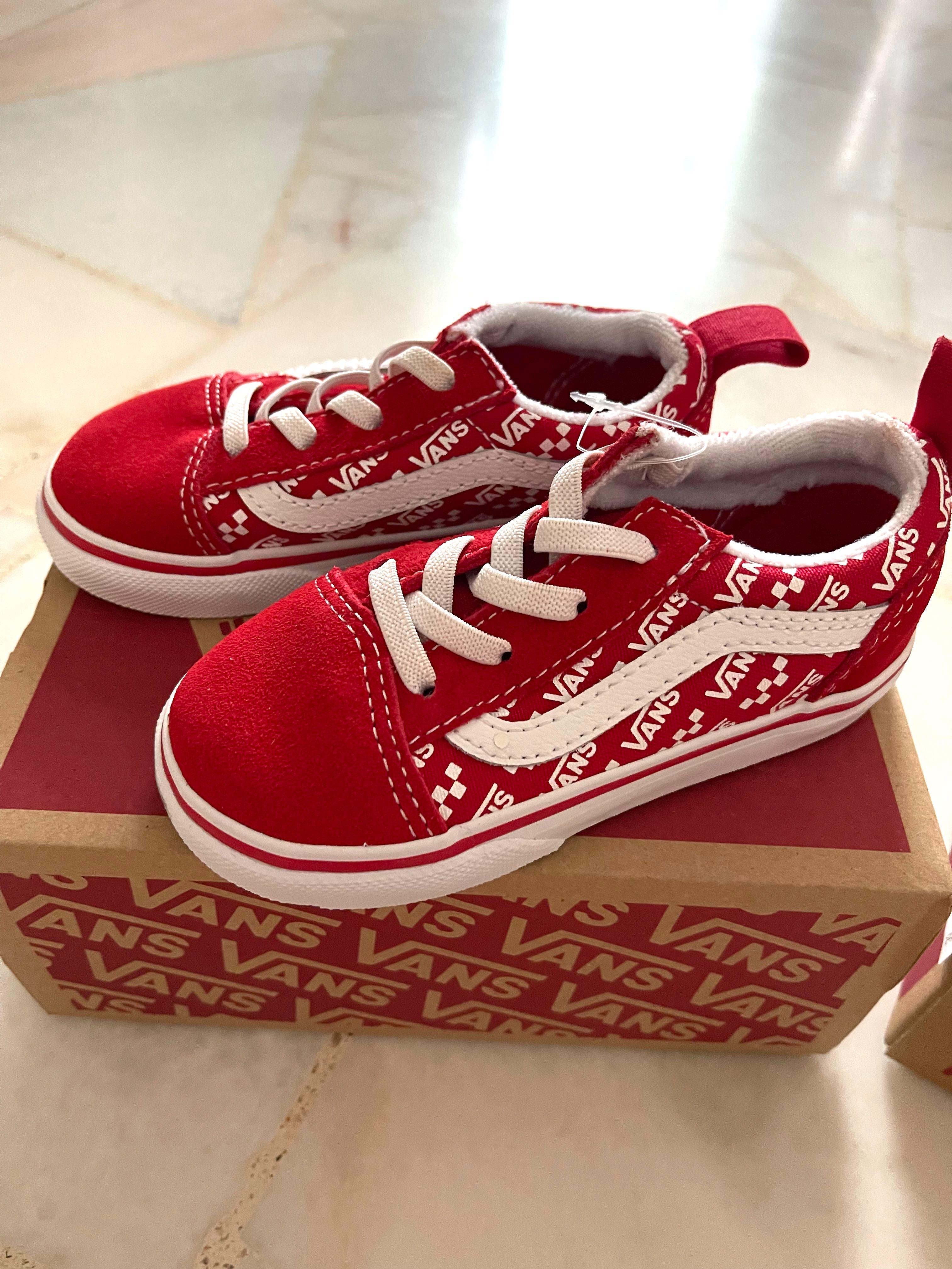 Vans boots kids red outlet