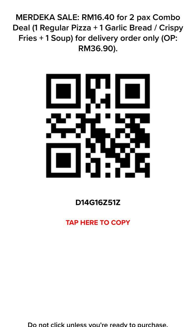 PIZZA HUT FREE VOUCHER, Tickets & Vouchers, Vouchers on Carousell