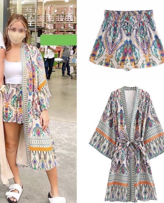 On Hand Small Printed Kimono Set Women s Fashion Dresses Sets Sets or Coordinates on Carousell
