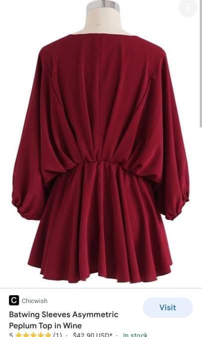RED flowy top (Category: Blouses) located in Balagtas. Submitted by binibiningabe (Listing ID 1112296292, Image 2). Description: .