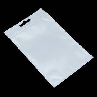Resealable Plastic Ziplock Bags (White/Clear)