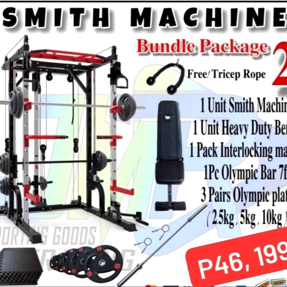 Smith machine package promo (Category: Weights & Dumbbells) located in Valenzuela. Submitted by carlo_023 (Listing ID 1112480252, Image 2). Description: .