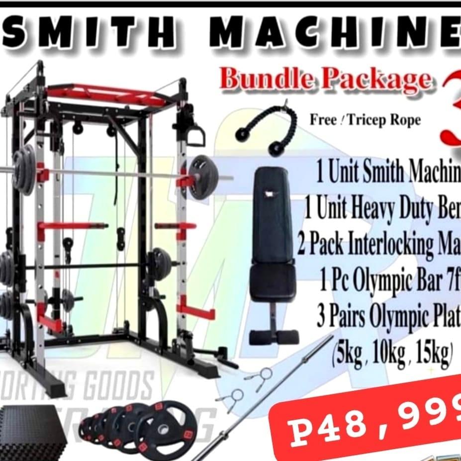 Smith machine package promo (Category: Weights & Dumbbells) located in Valenzuela. Submitted by carlo_023 (Listing ID 1112480252, Image 3). Description: .