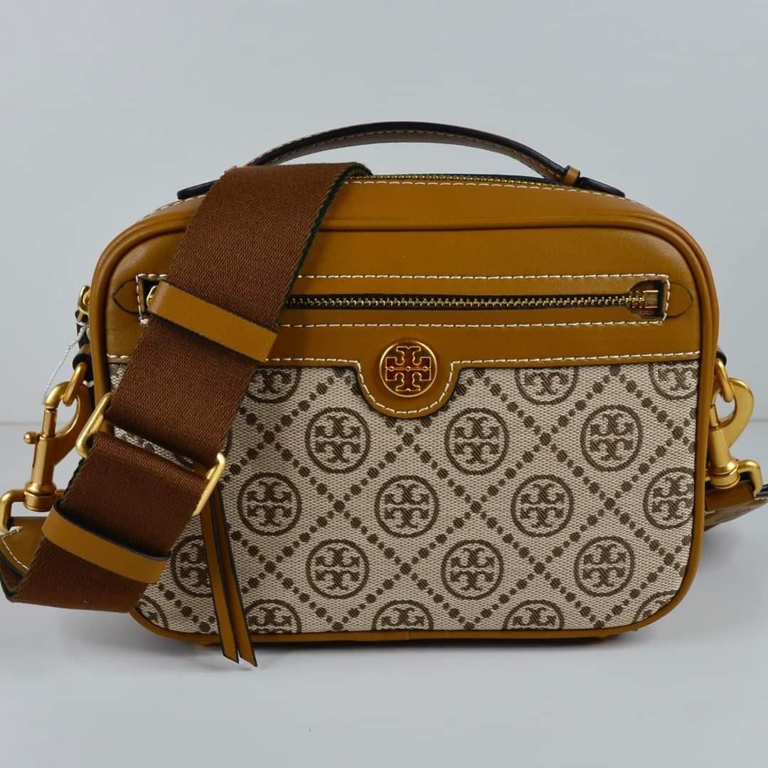 READY STOCK AUTHENTIC Tory Burch T MONOGRAM jacquard camera bag 79356 navy,  Women's Fashion, Bags & Wallets, Purses & Pouches on Carousell