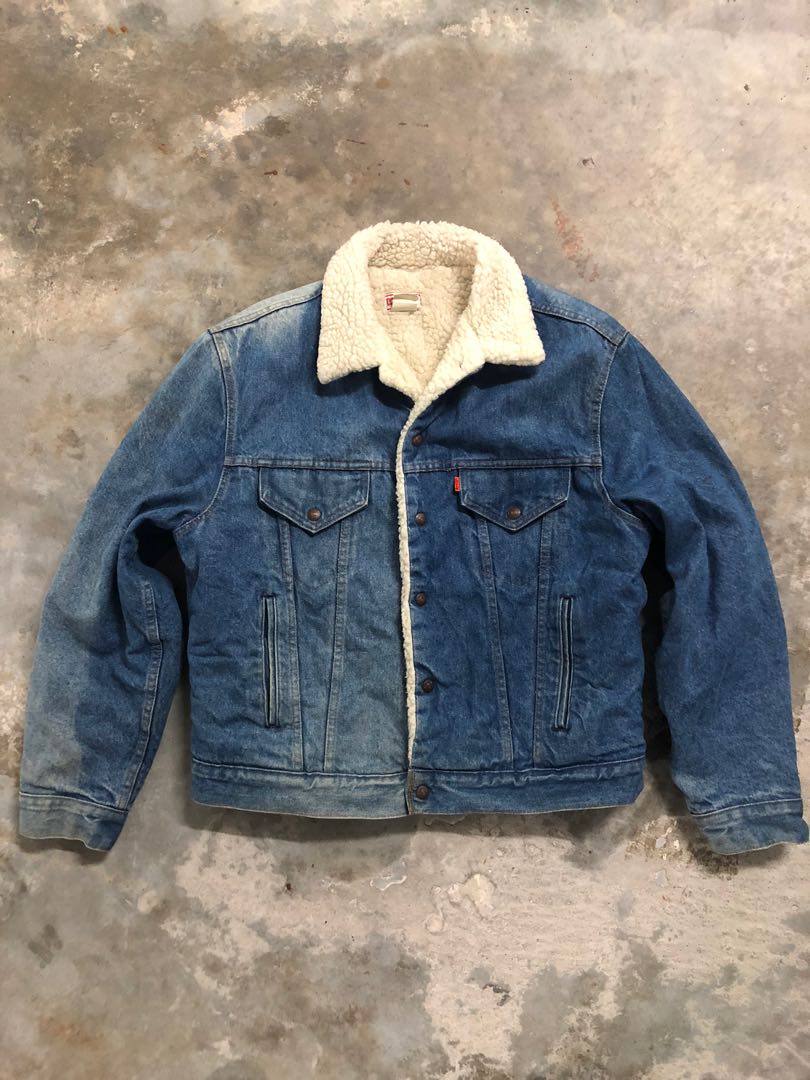 Vtg 80s Levi's Sherpa Trucker Jacket 