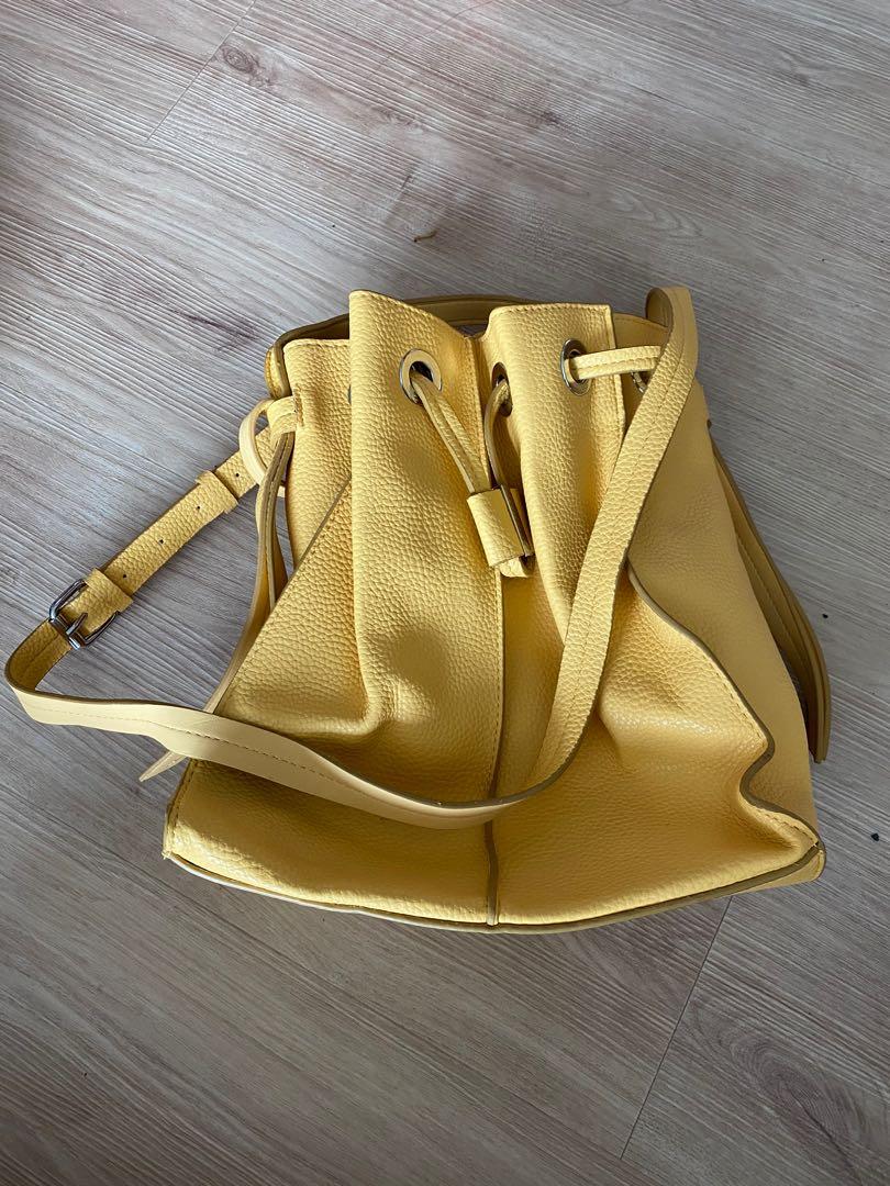 Zara yellow bucket bag sales