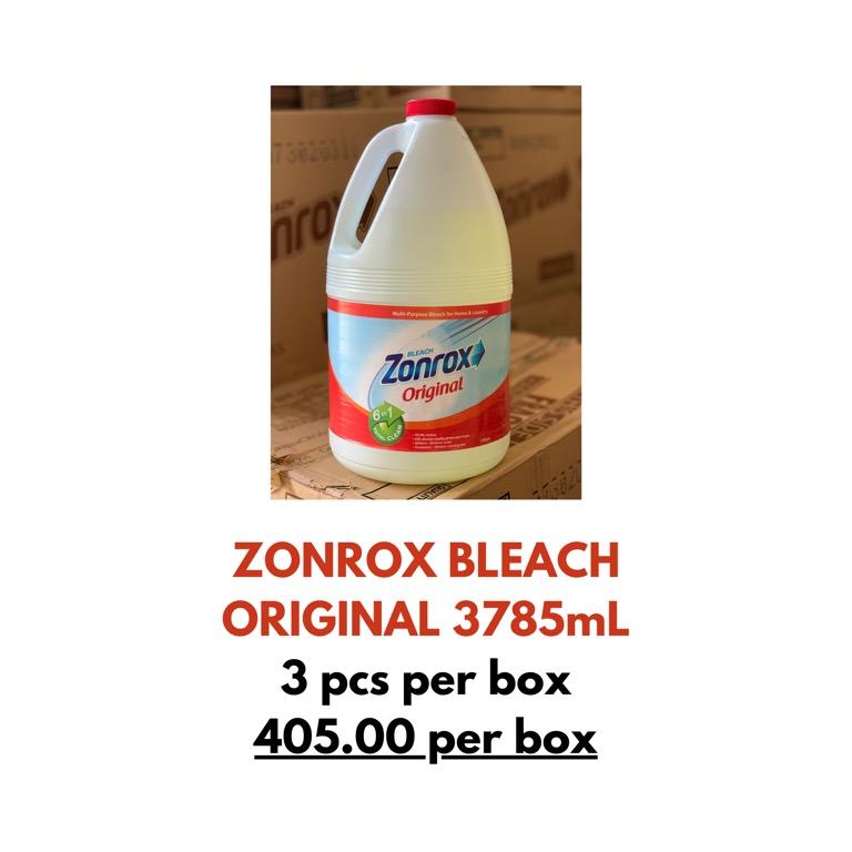 Zonrox Bleach Original Gallon (selling per box), Beauty & Personal Care, Sanitizers
