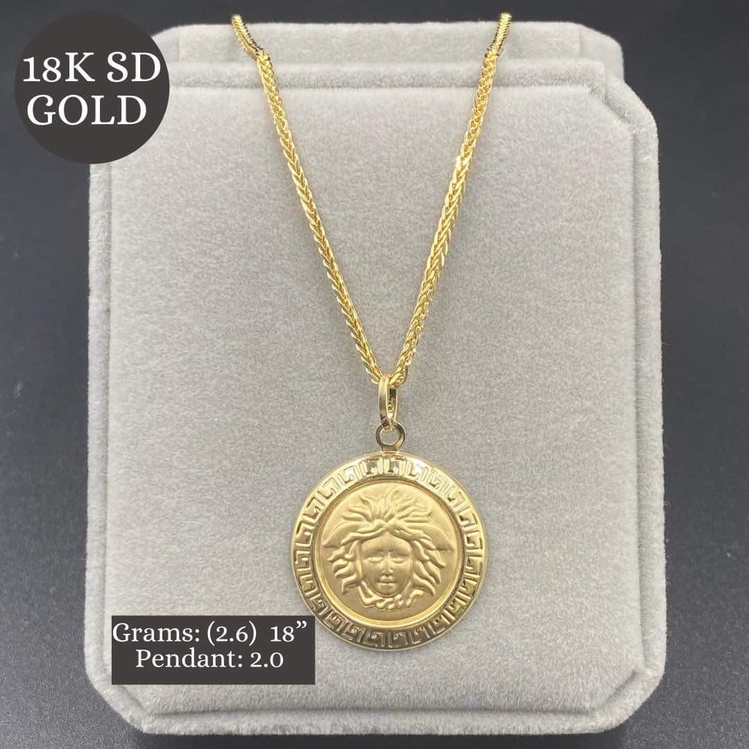 18K Saudi Gold Versace Necklace Women s Fashion Jewelry