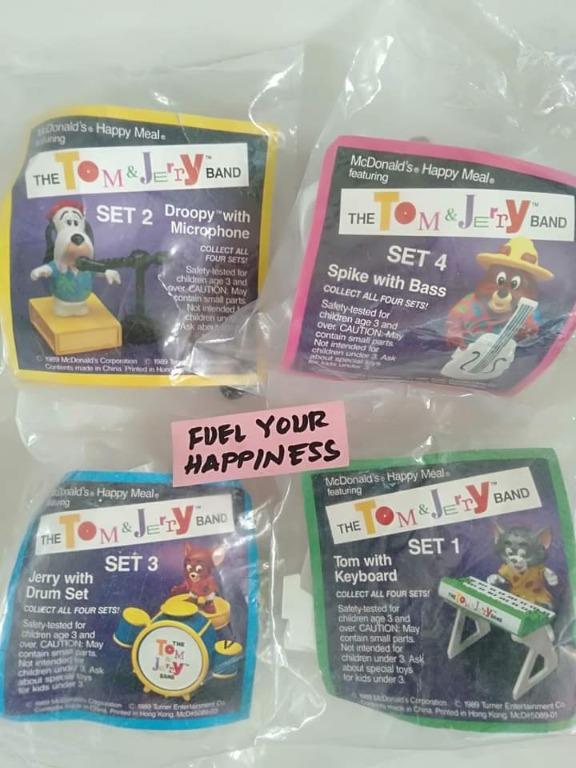 Tom And Jerry McDonald's Happy Meal Toys Complete Set Of 4 SEALED 1989 