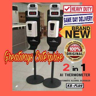 2 in 1 Thermal Scanner plus 1000ml Alcohol Dispenser Automatic with Heavy Duty Steel Stand