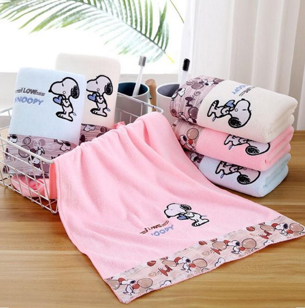 661 Snoopy Design Absorbent Drying Soft Bath Towel Tuala Mandi 34x75cm Babies Kids Others On Carousell