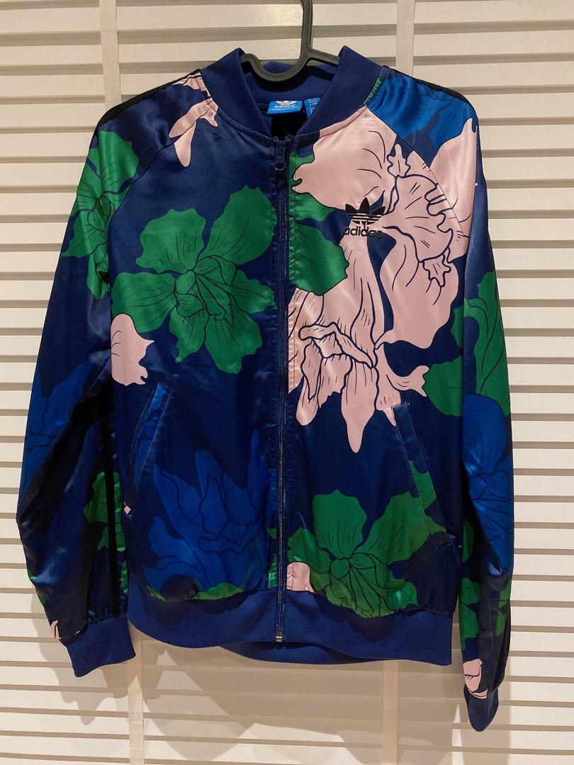 Satin Floral Bomber Jacket, Women's Fashion, Coats, Jackets and on Carousell