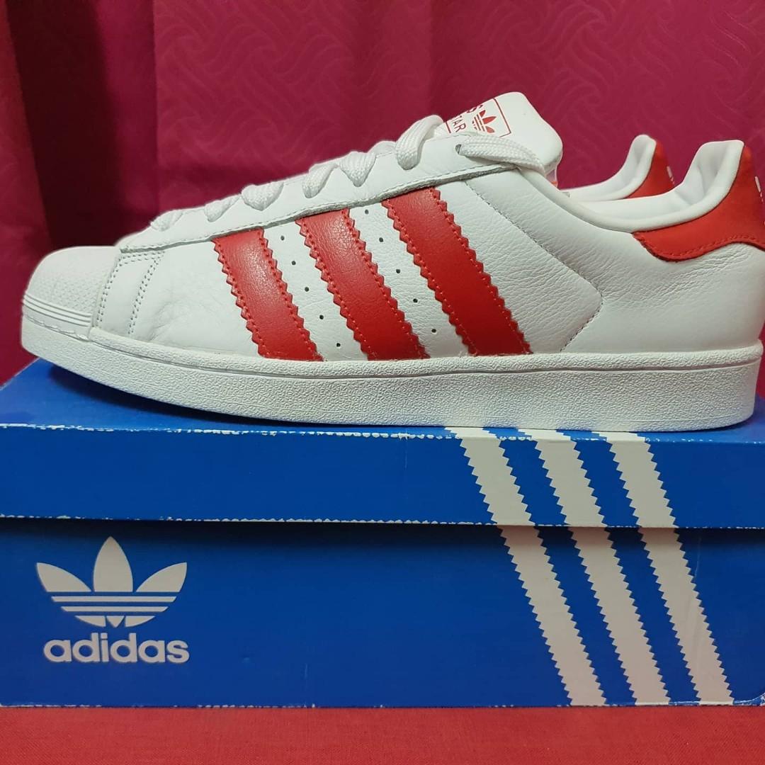 Adidas Superstar Red Stripe UK11 Men s Fashion Footwear