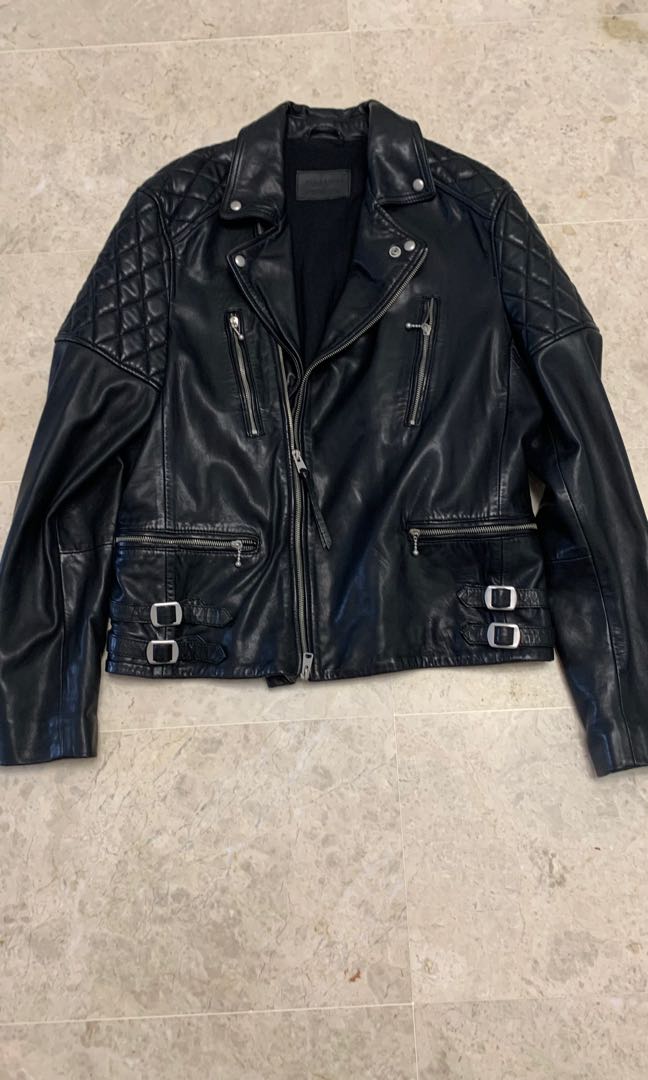 All Saints of Spitalfield's full leather yuku biker jacket, Men's ...