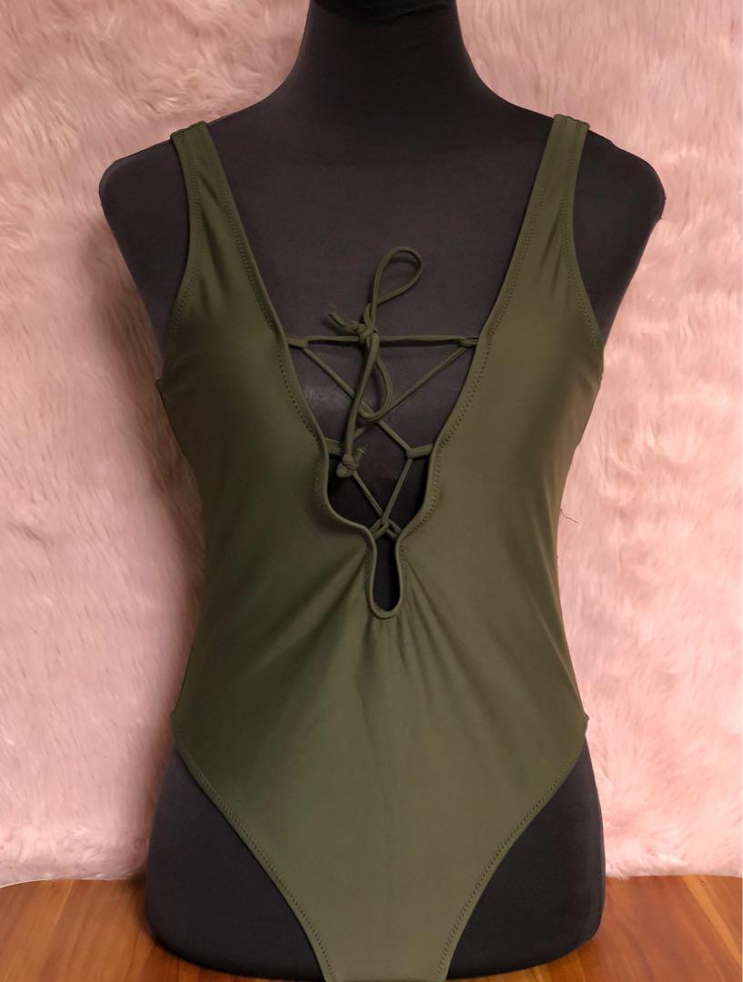 Army Green One Piece Women S Fashion Swimwear Bikinis Swimsuits On Carousell Army Green One Piece Women S Fashion Swimwear Bikinis Swimsuits On Carousell