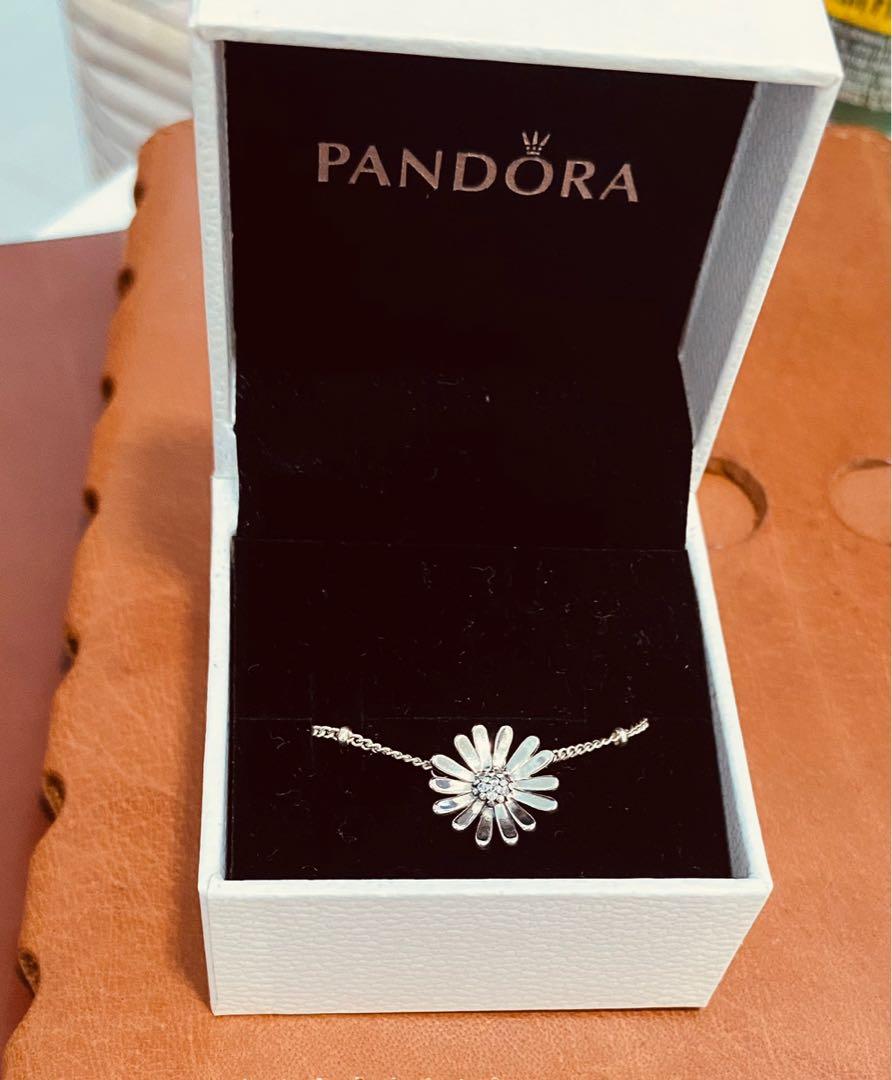 Authentic Pandora Pave Daisy Flower Collier Necklace