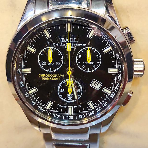 Ball Watch Railroader Chronograph Quartz 39mm CM1011C, 名牌, 手錶 Carousell