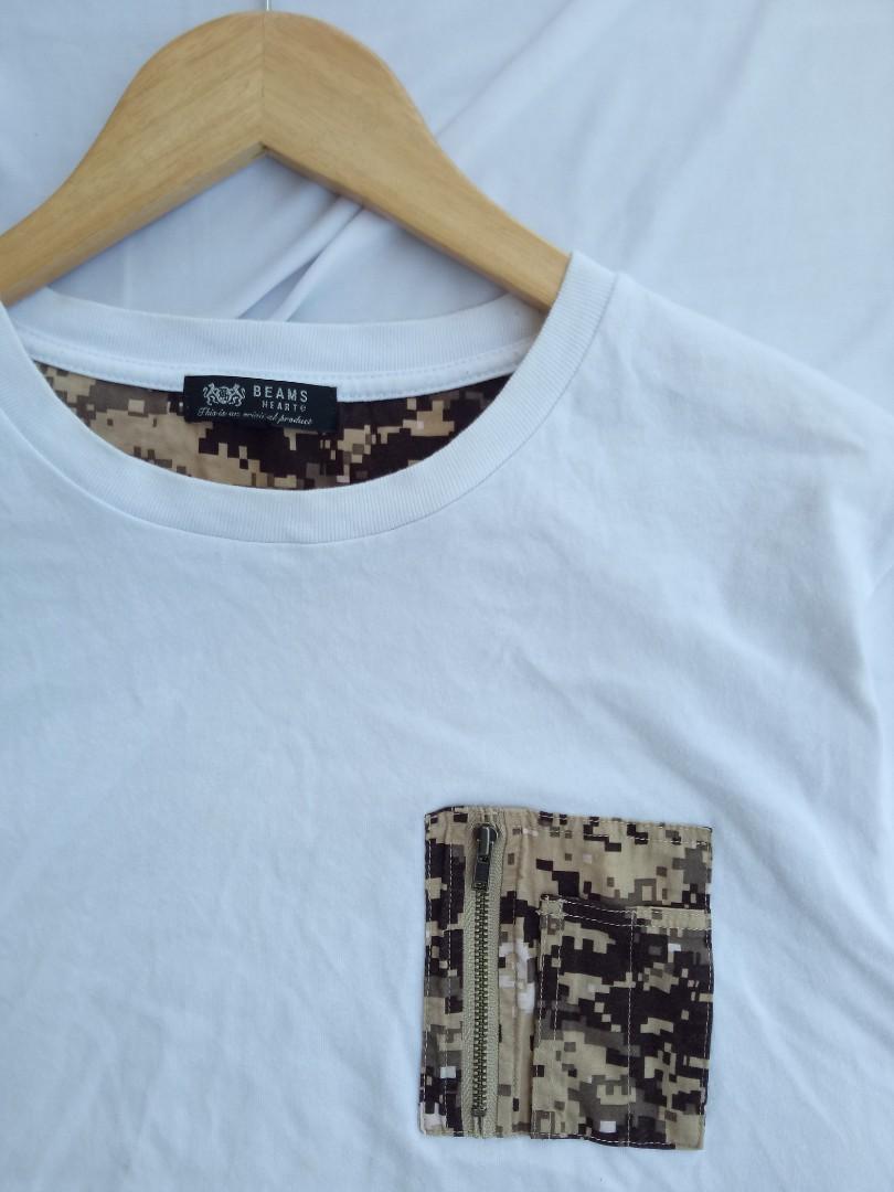 Beams heart t-shirt, Fesyen Pria 