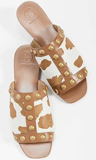 Bnew and Authentic Tory Burch Blythe Calf Hair Slide in Warm Honey/Royal  Tan, Women's Fashion, Footwear, Flats & Sandals on Carousell