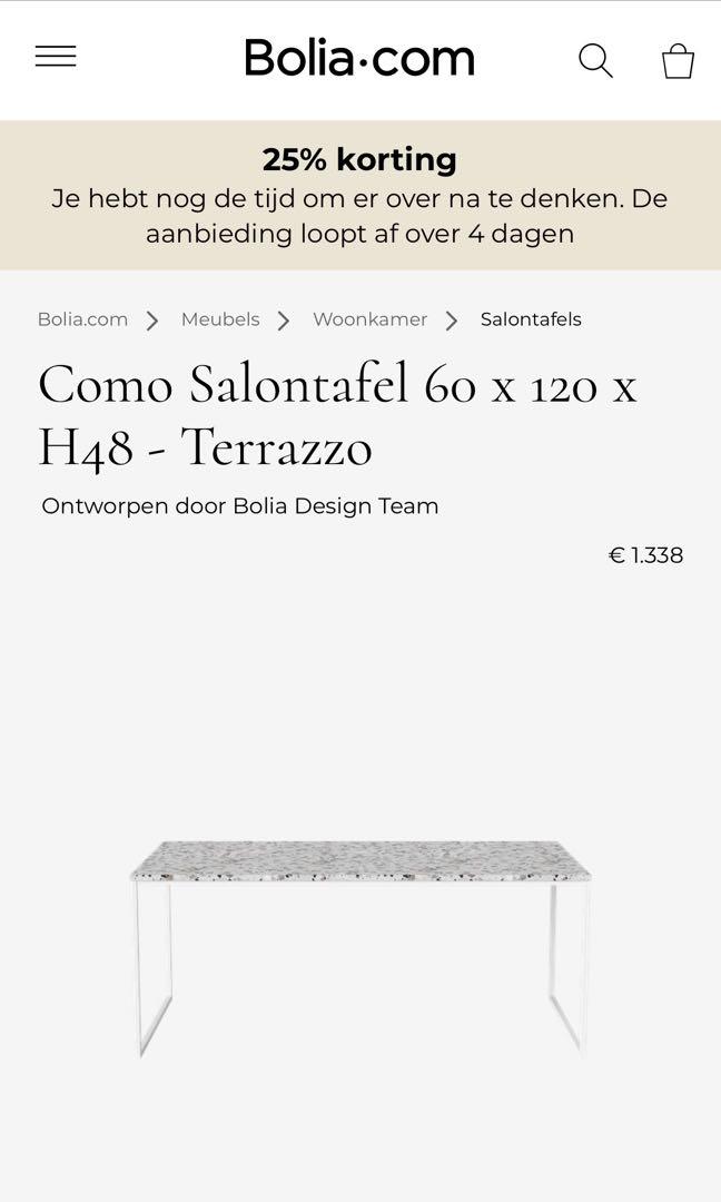 BOLIA Danish design COMO terrazzo salon table with white powder coated ...