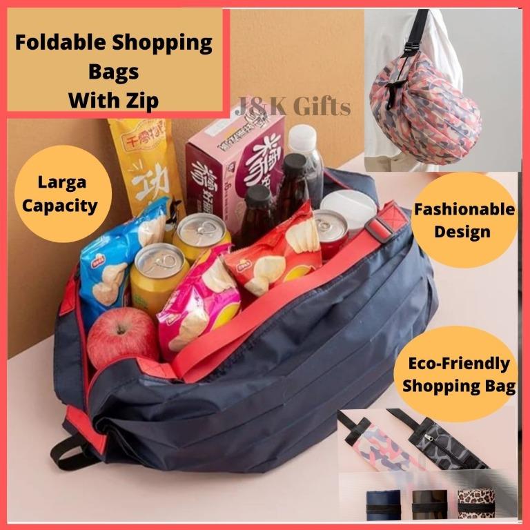 BUNDLE OF2 Foldable Shopping Bags Waterproof Travel Bag Eco