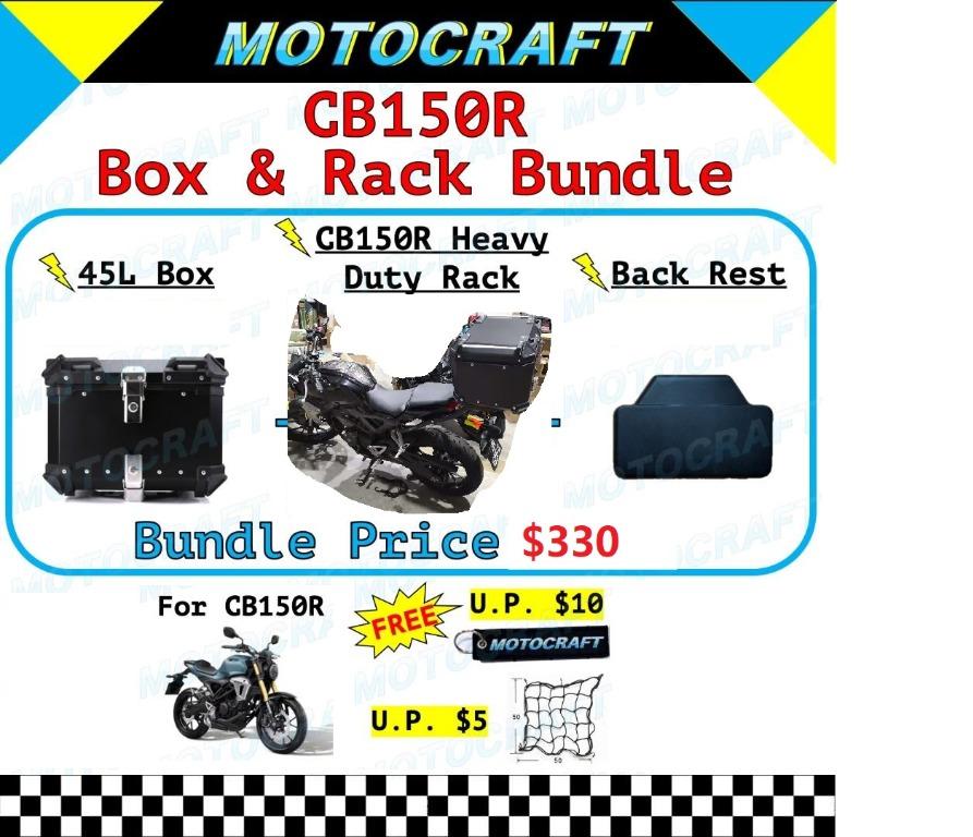 CB150R box rack bundle Aluminium top box 40L 45L 55L 65L heavy