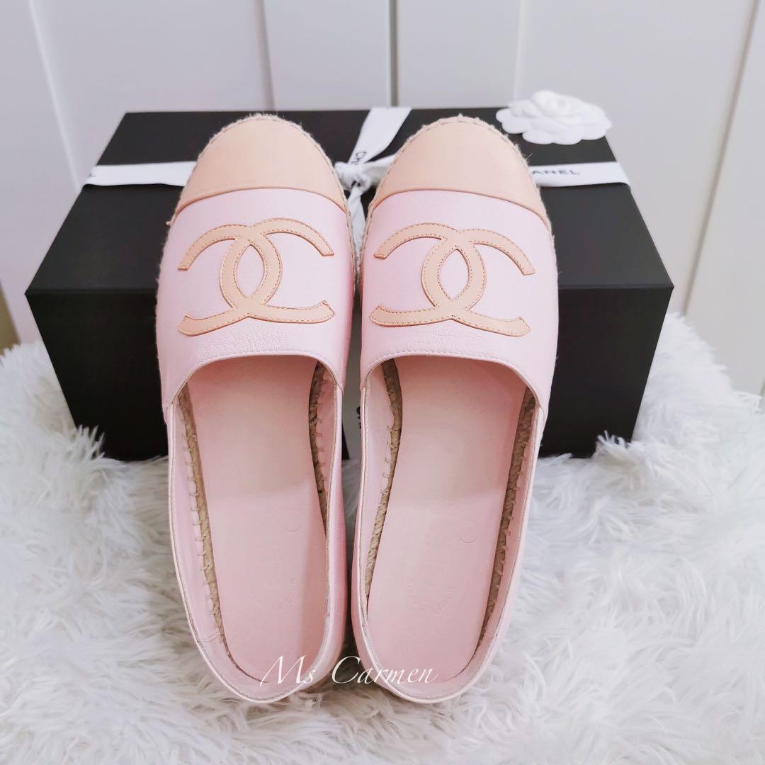 Espadrilles Chanel 21s Pink , Women's Fashion, Footwear, Flats on Carousell