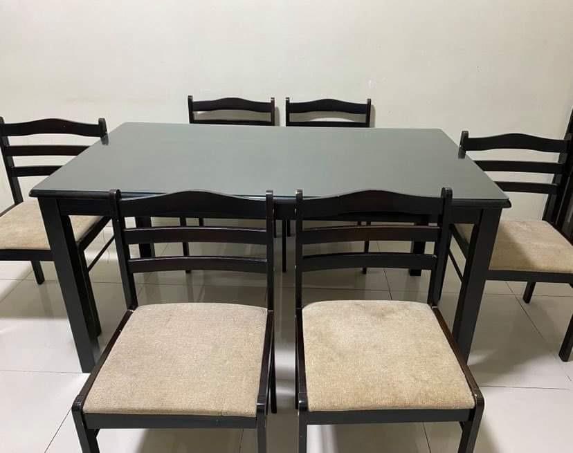 Dining Table 6seater (used), Furniture & Home Living, Furniture