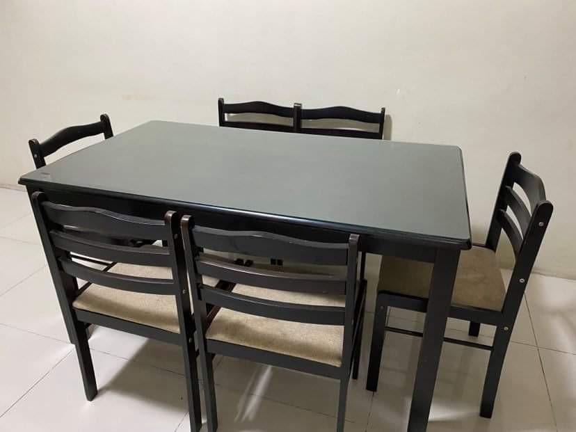 Dining Table 6seater (used), Furniture & Home Living, Furniture