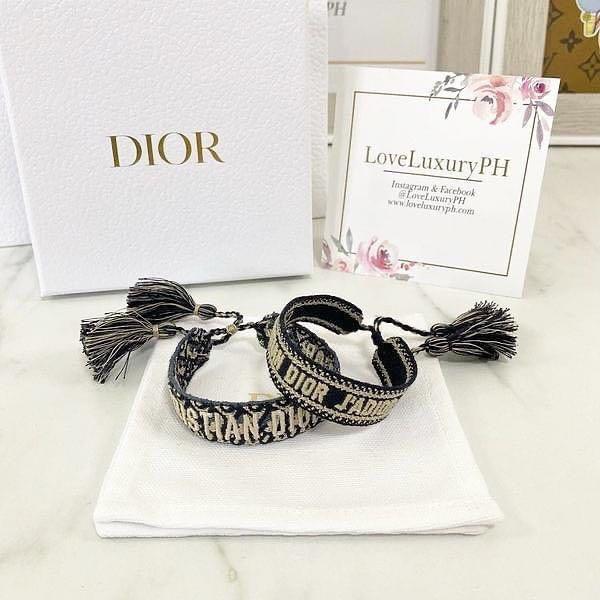 Christian Dior Bracelet Set Black and Latte Embroidery | DIOR SI